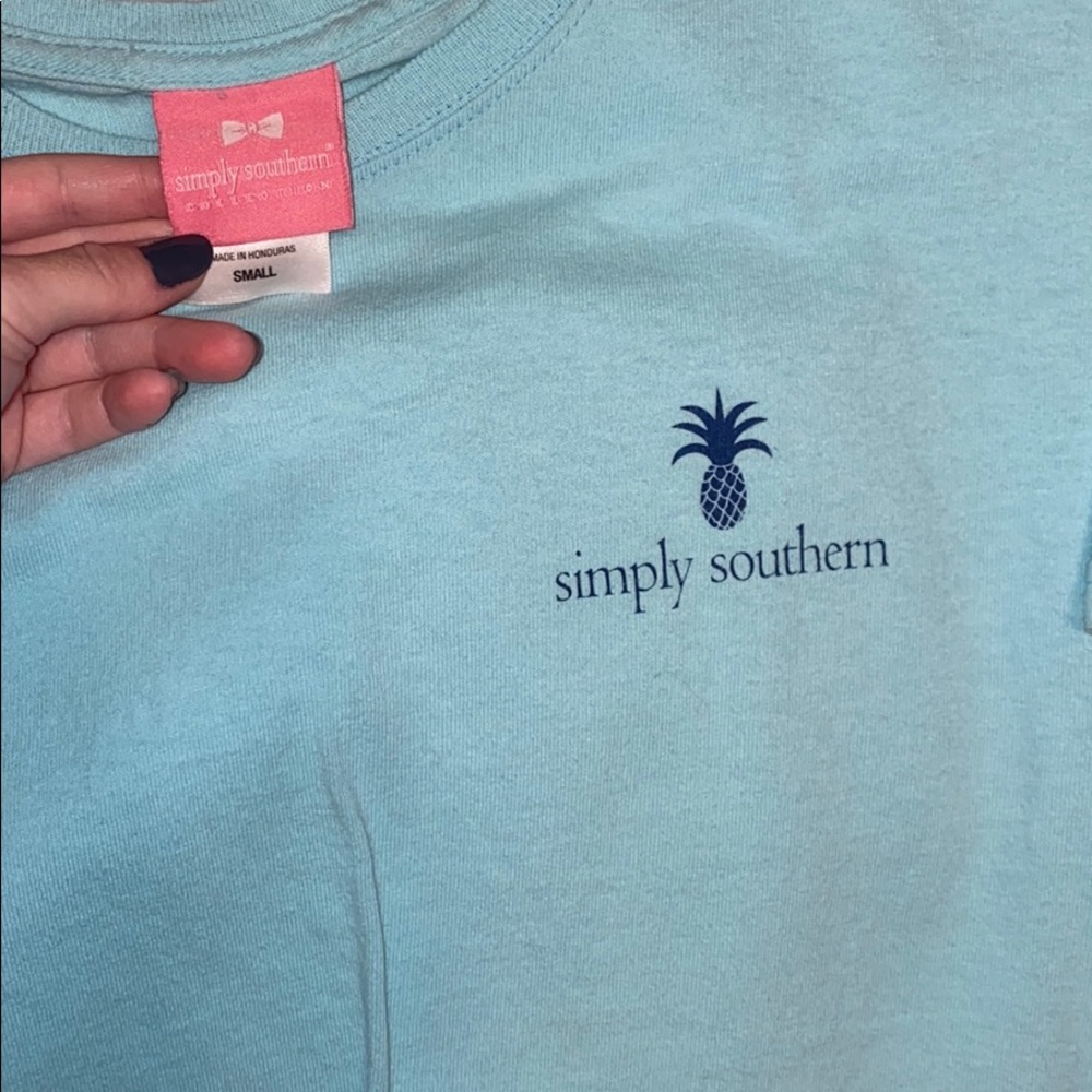 A light blue simply southern t shirt